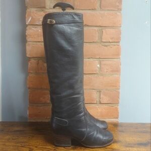 Vintage Christina By Tony Iammatteo Black Leather Knee High Boots Size 7.5 US